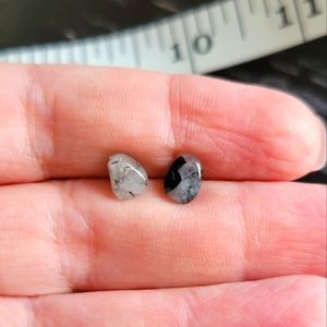 Natural Tourmalinated Quartz Earrings